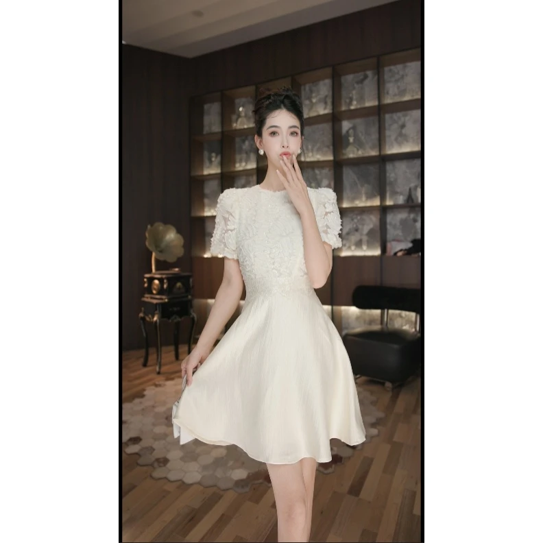 七爷定制 法式气质名媛显瘦优雅时尚连衣裙 21758