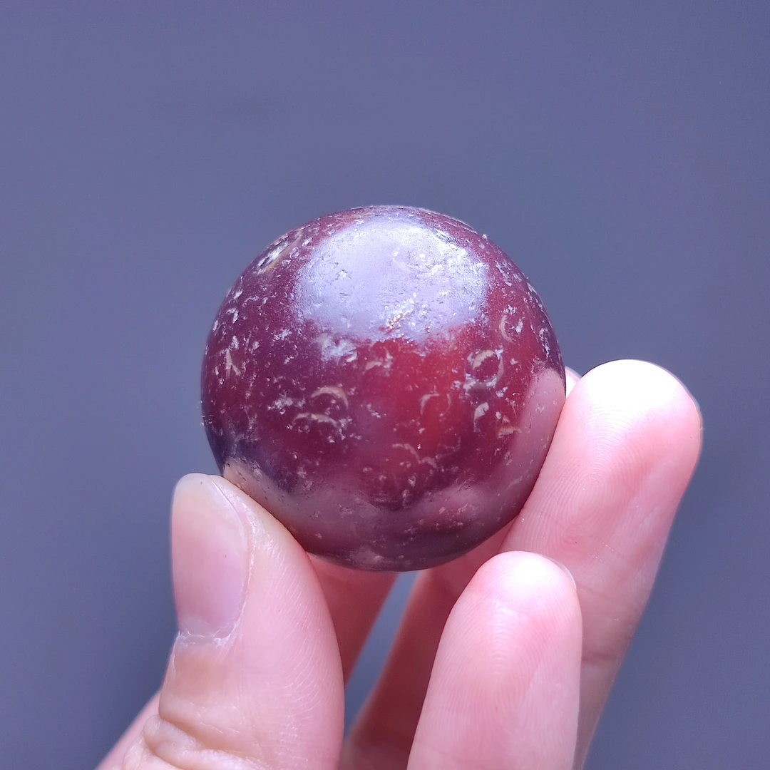 天然玛瑙老气风化包浆大颗粒单珠