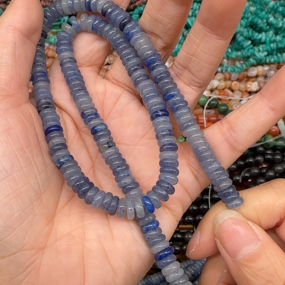 玛瑙/玉髓合金珠宝半成品蓝点石6mm一条算盘一条