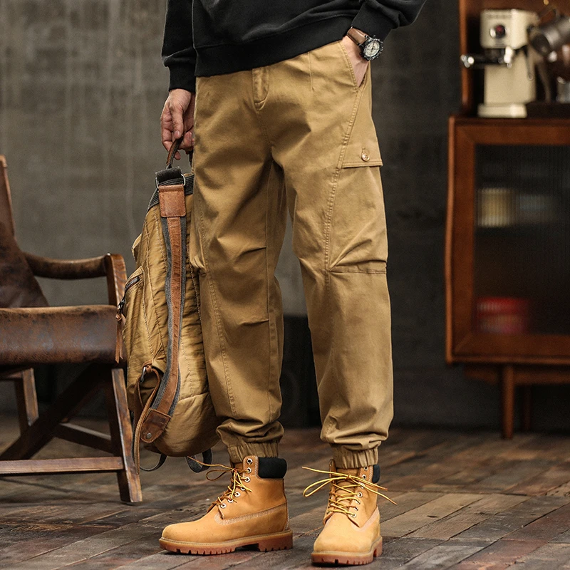 美式重磅工装裤男士春秋季休闲裤户外百搭束脚裤子男裤子大码潮流