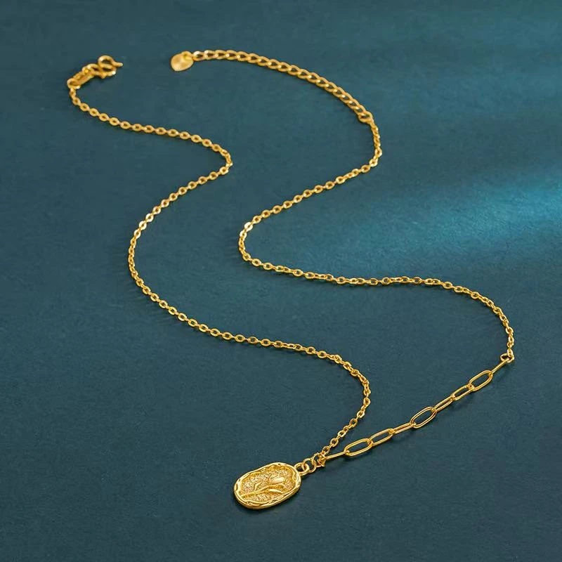 铜合金手链 郁金香铜合金项链女款吊坠铜合金锁骨链轻奢小众生日