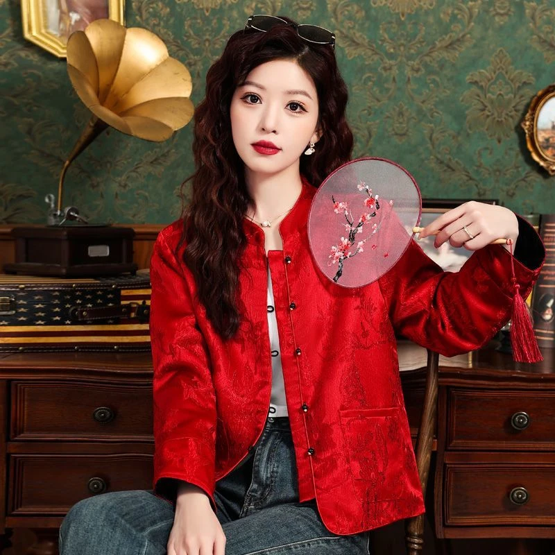 哥弟阿玛施正品2025年春秋新款文艺复古新中式中青年女装短外套双