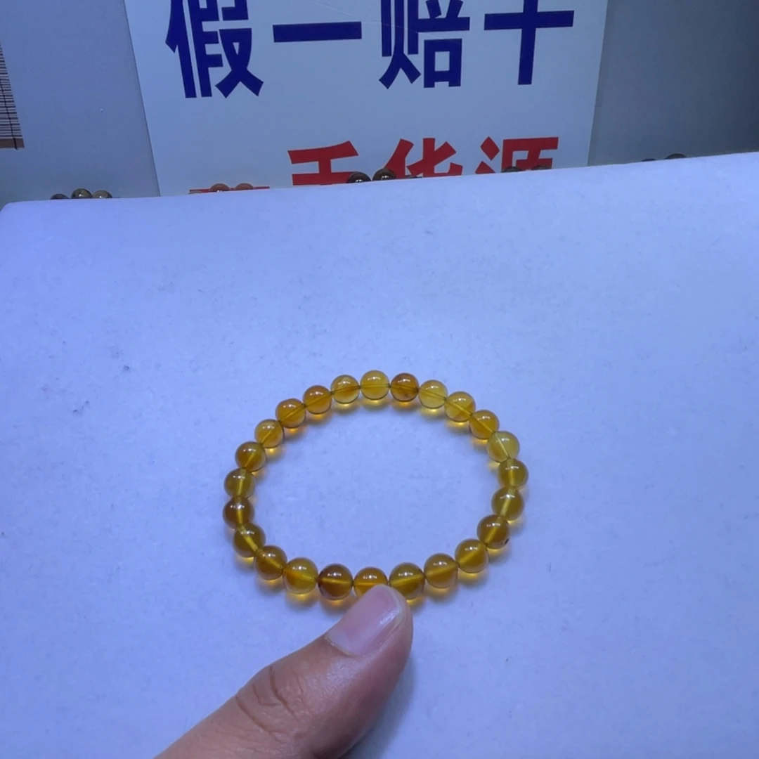 未镶嵌琥珀手串缅甸琥珀金棕手串7.8规格福利