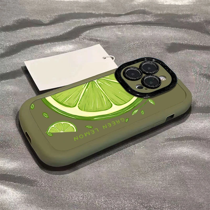 夏日柠檬适用iphone16promax苹果15/14P手机壳泡芙13p/12/11全包