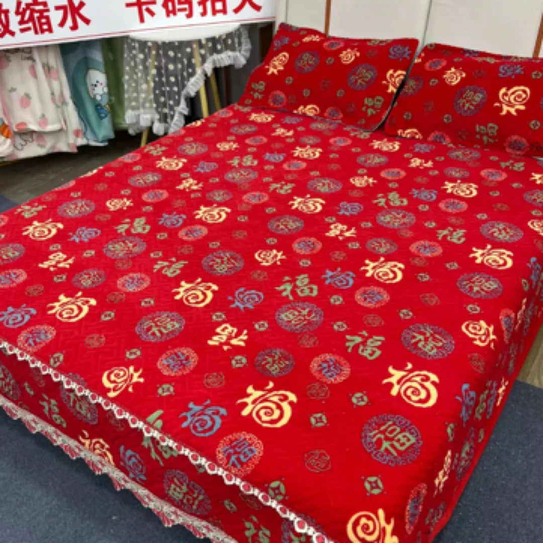 【秋冬款加绒加厚】牛奶绒大炕盖双面可用床盖榻榻米一面绒一面四季