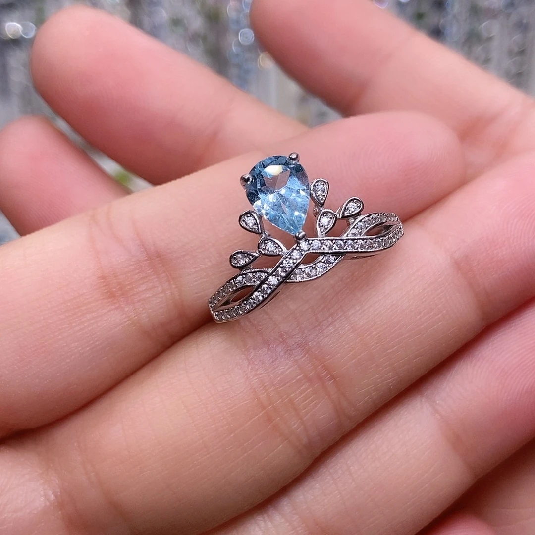 戒指银S925镶嵌托帕石