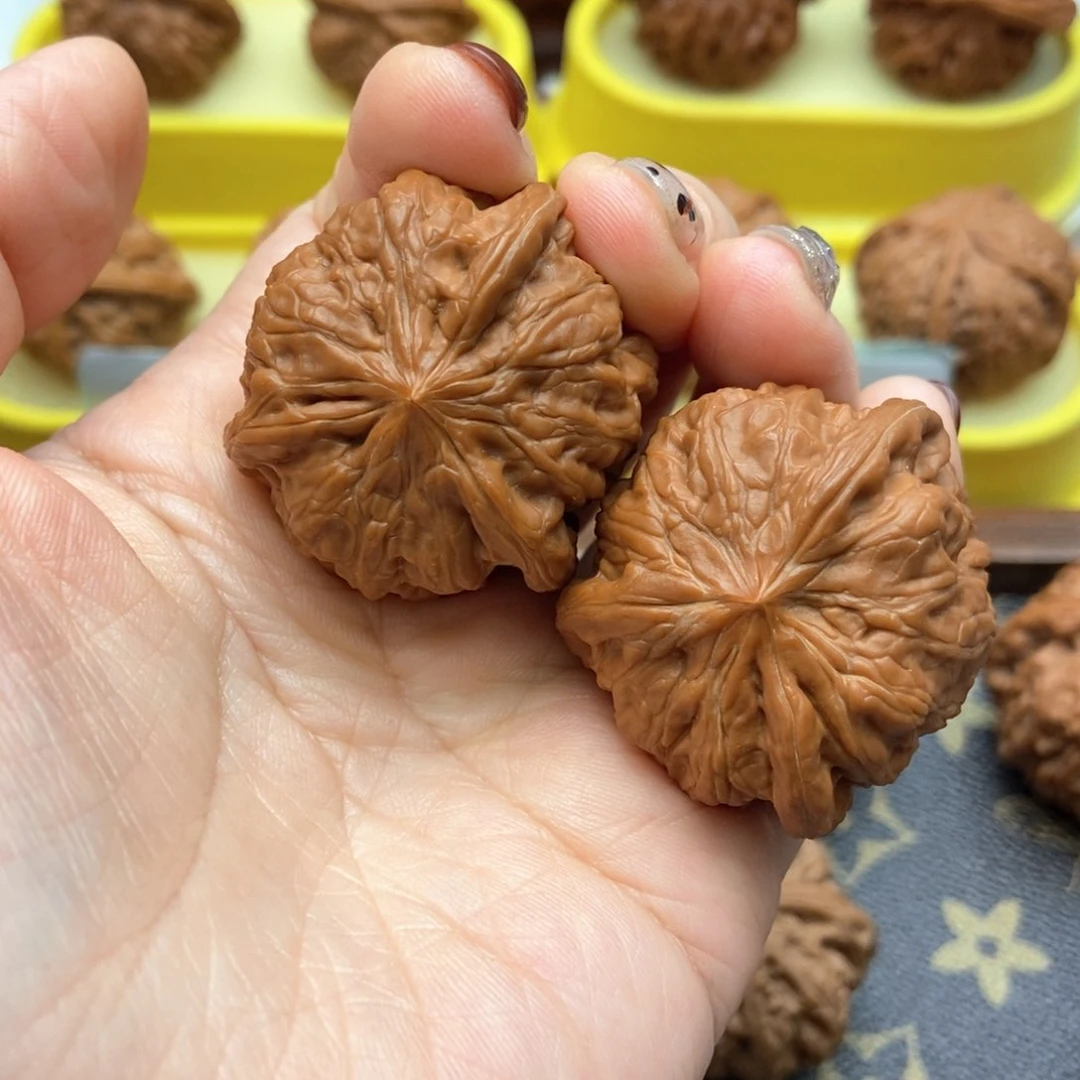 把件文玩核桃38尺凹底三棱