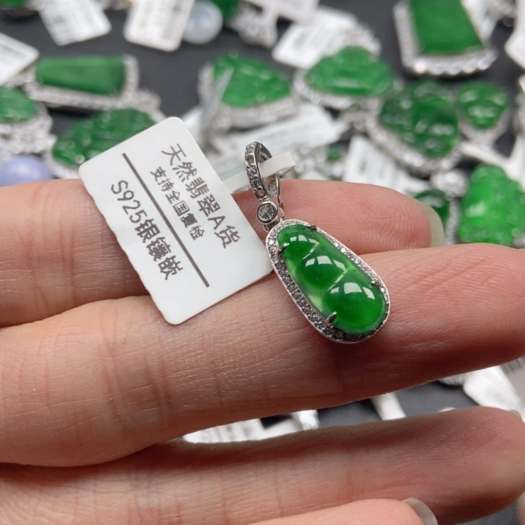 翡翠银S925镶嵌颈饰
