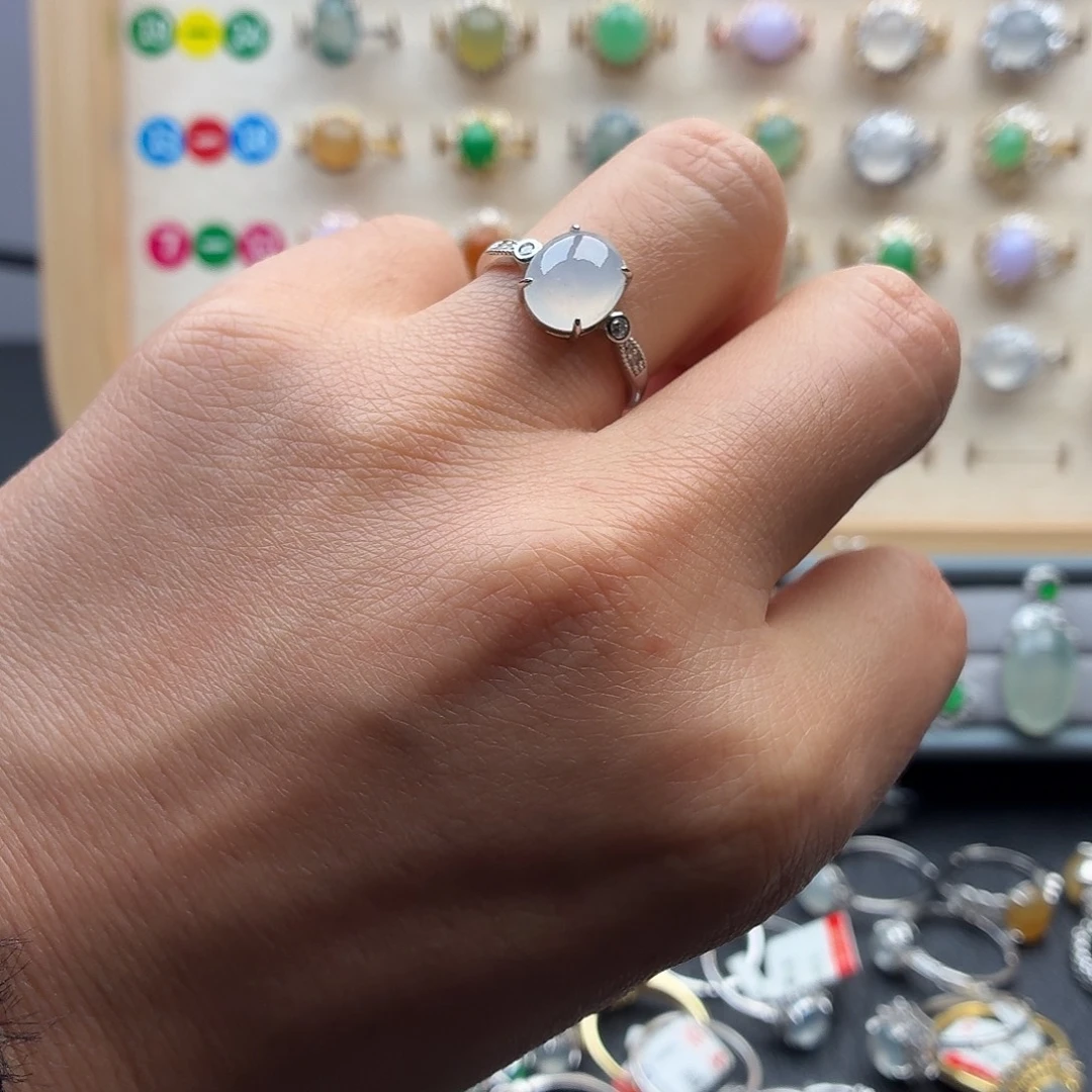 翡翠未镶嵌戒指天然缅甸A货翡翠，假一赔三OK