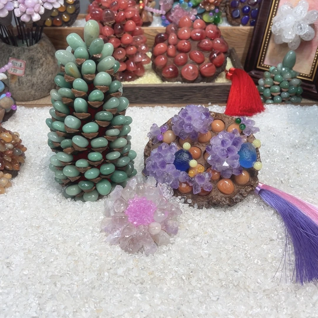 -***-松塔摆件镶花摆件