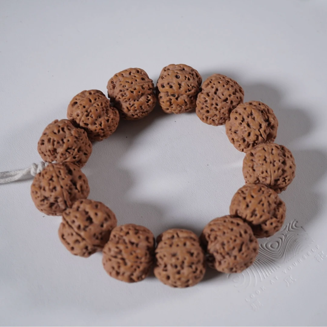 【黄点蜂王】黄皮满肉铁籽钮扣蜂窝双龙纹大金刚精挑籽手串