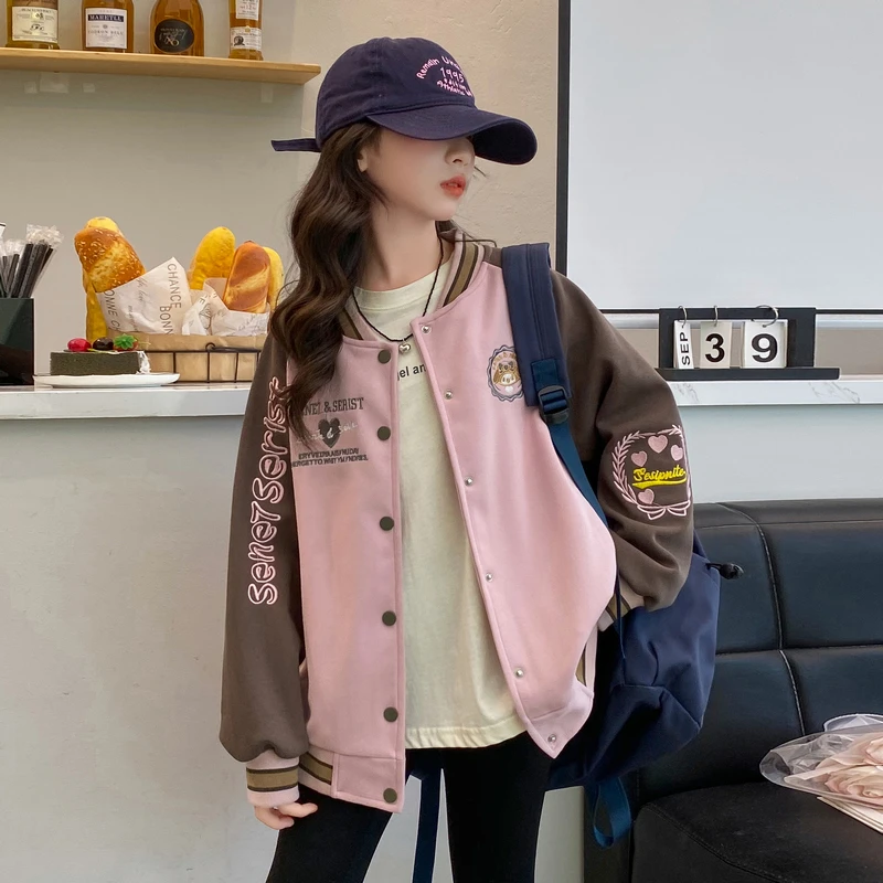2025新款女童春秋季棒球服外套洋气秋装夹克时髦上衣休闲中大儿童