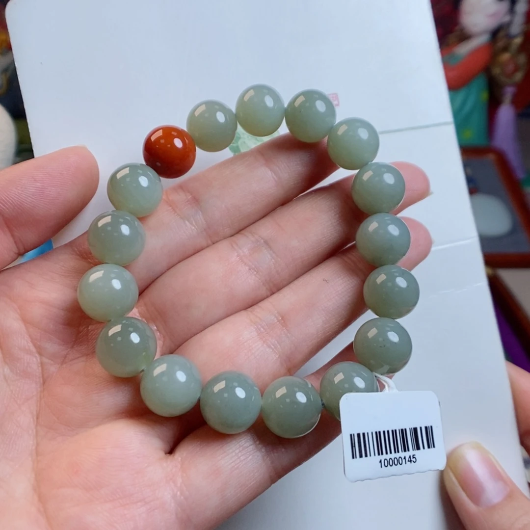 和田玉手链未镶嵌12且末蓝