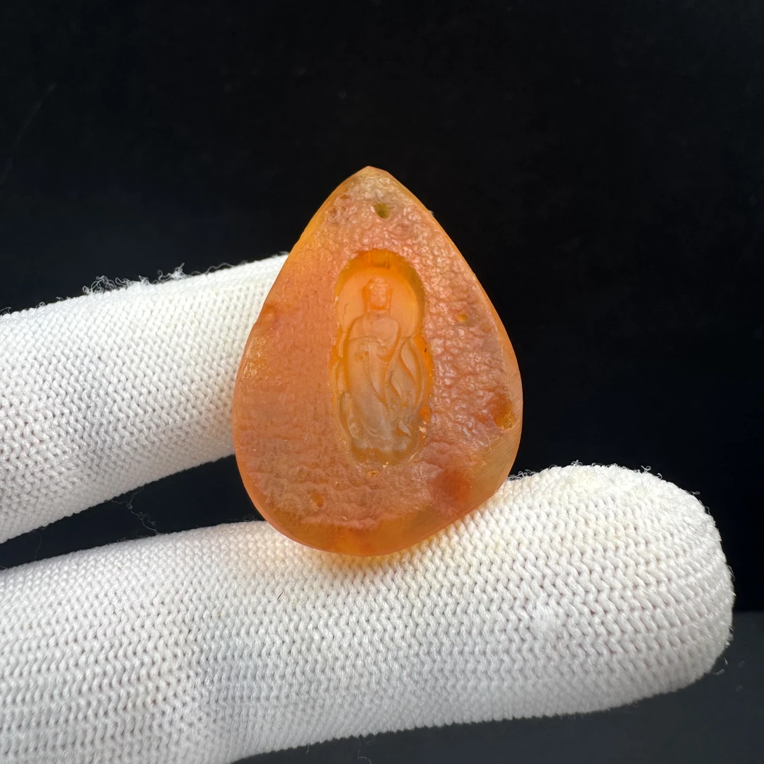 D3346【瑕疵】天然原矿蜜蜡 雕刻牌25*38.8*5.3mm支持复检假一罚十