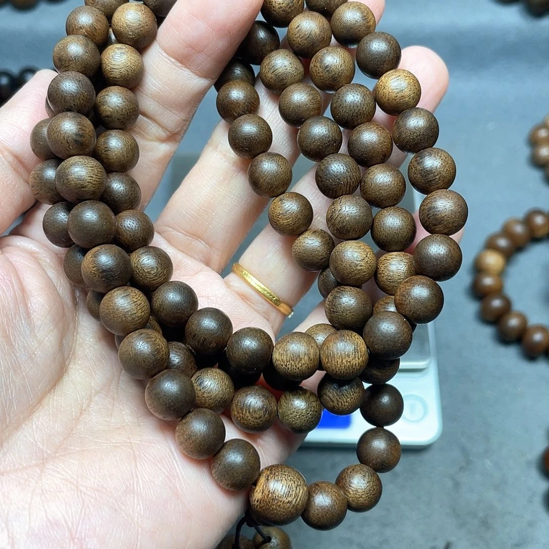 沉香手串芽庄白棋0.8