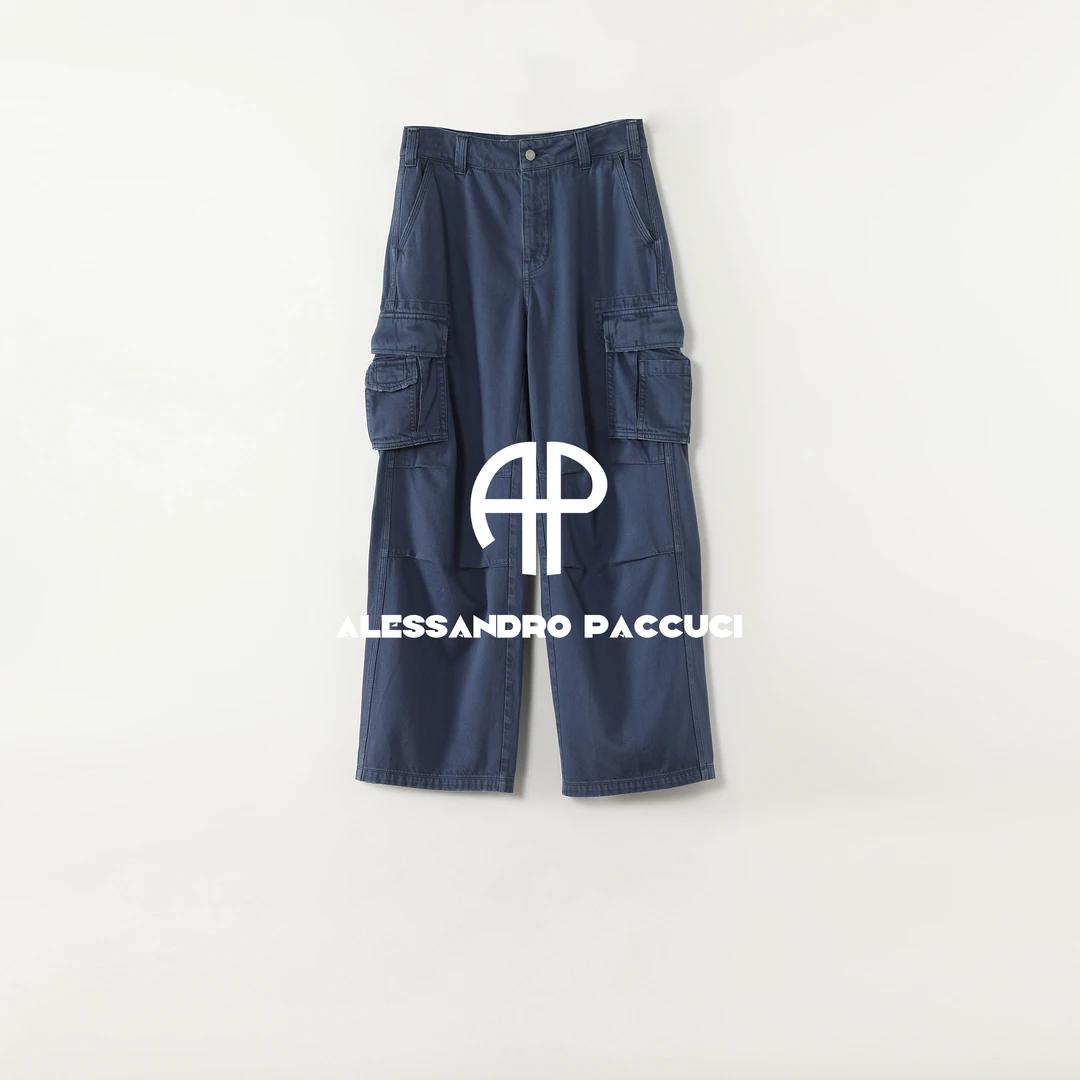 AP洛哥53256KC【岁月打磨】100棉蓝色复古时尚百搭工装裤休闲长裤