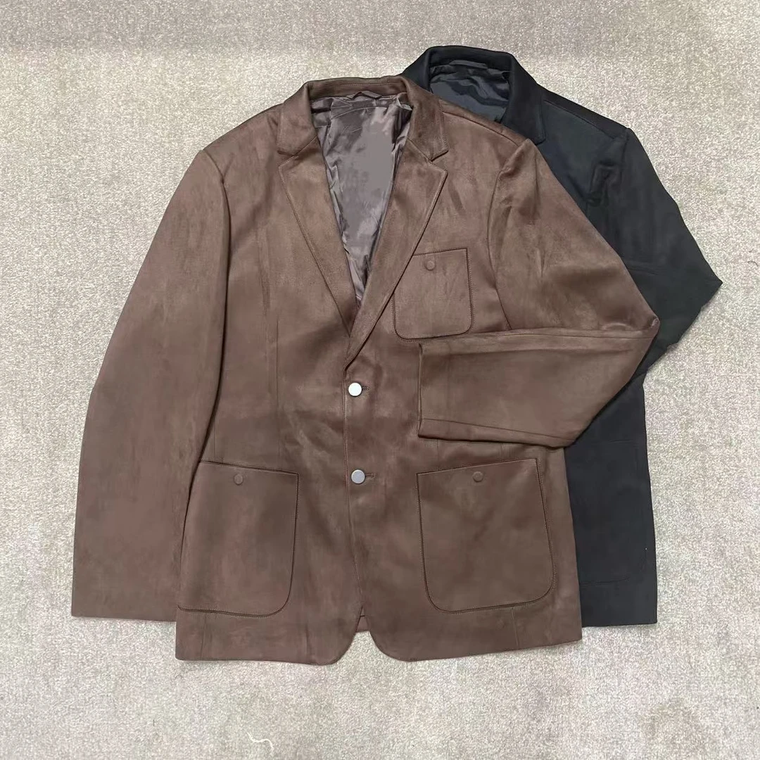 Sweet DD秋季男士时尚环保皮绒质感休闲西服