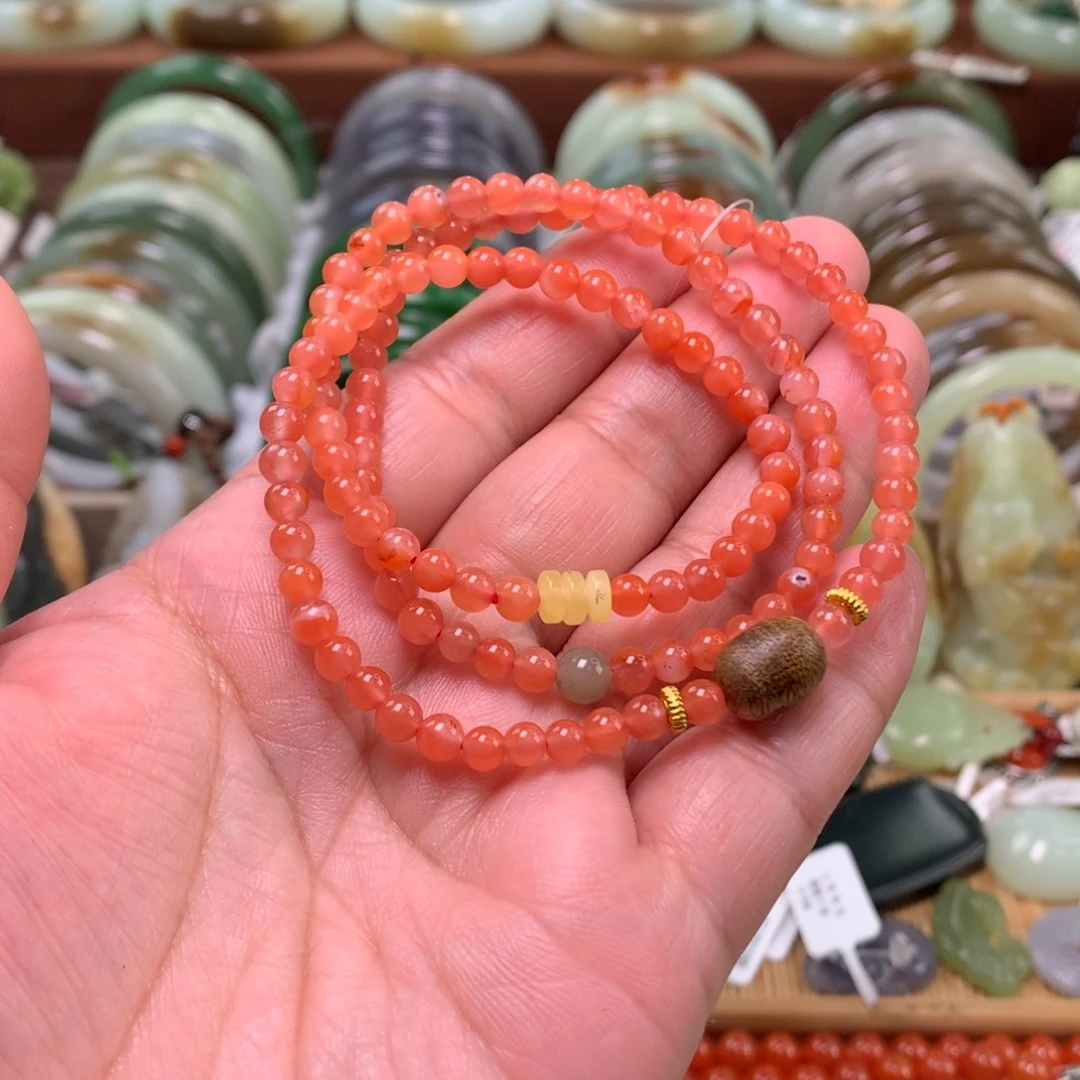 南红玛瑙未镶嵌手链卡0.5