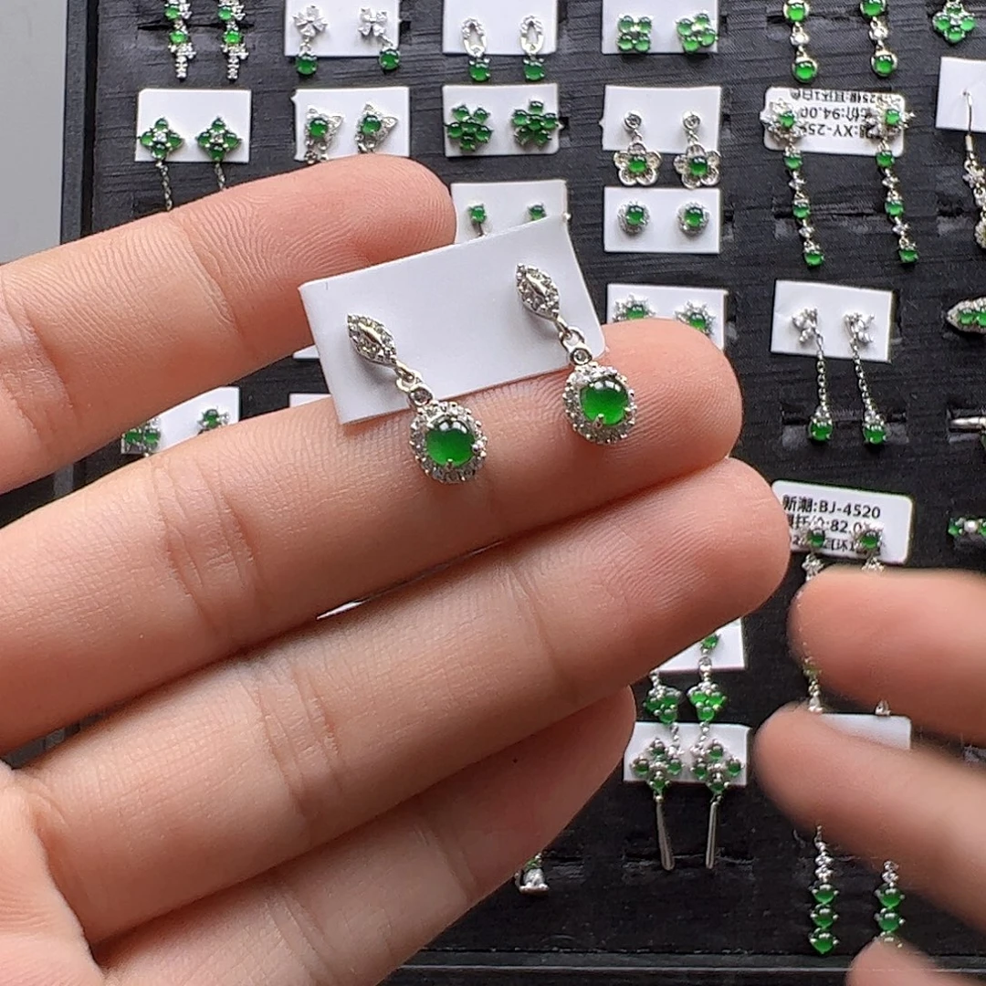 V***莉银S925镶嵌手链翡翠