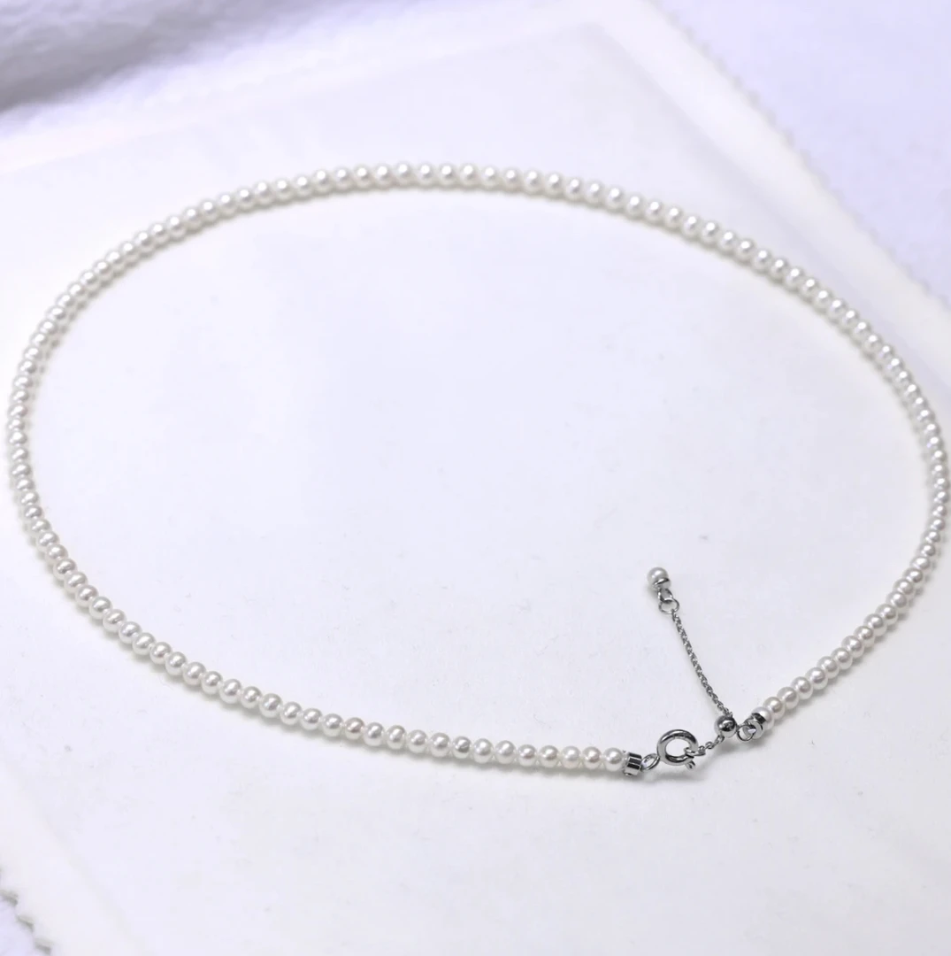 天然淡水6-7mm近圆极光特亮珍珠项链