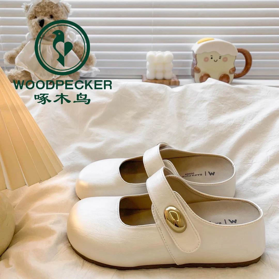 啄木鸟内增高厚底包头半拖鞋女夏外穿2025新款配裙子穆勒勃肯凉拖