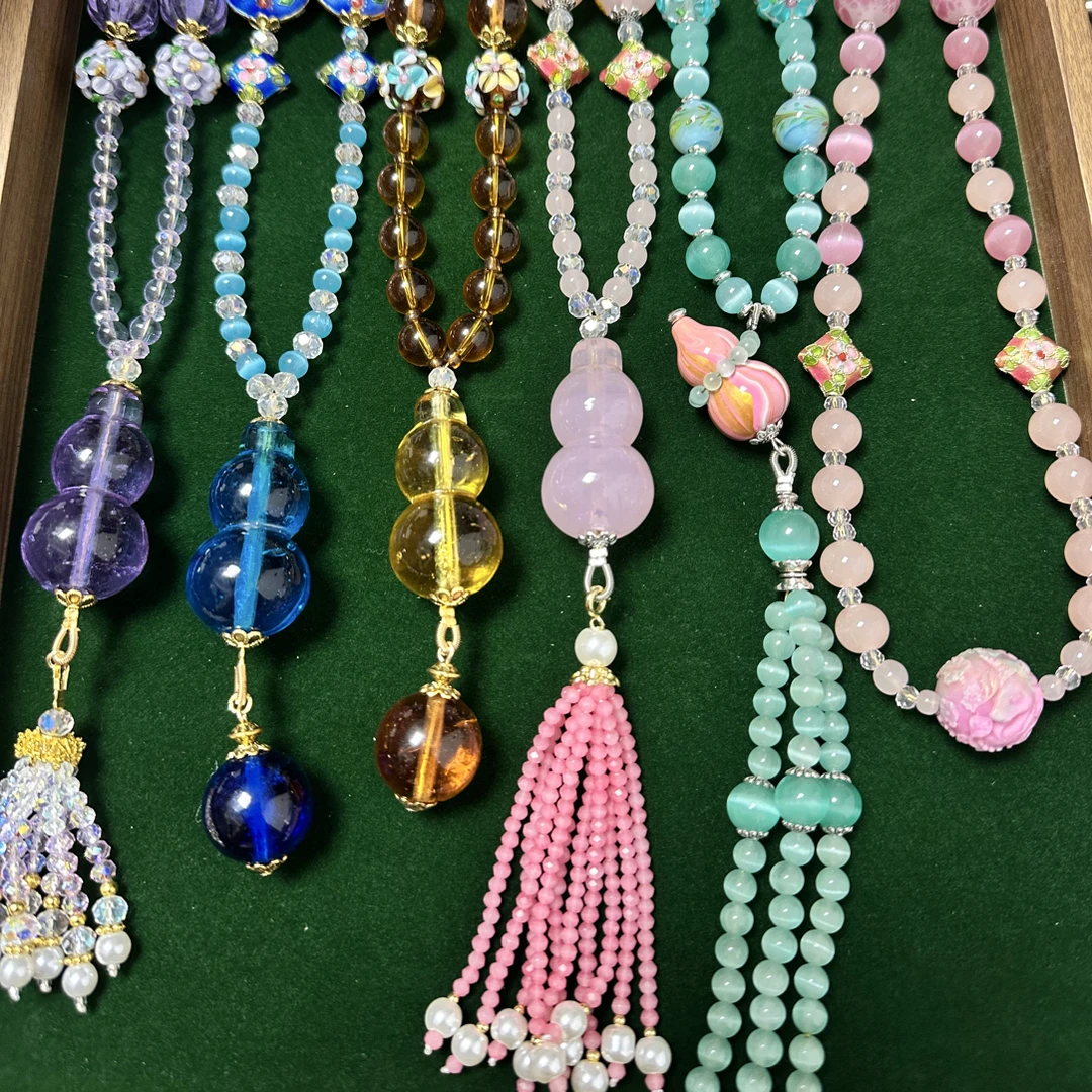 铜合金琉璃手链 日式镶嵌首饰紫色金属七七琉璃饰品手串直播过款
