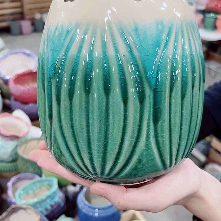 有孔.凑单10元陶瓷花盆发货！