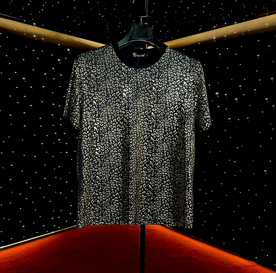 PULLMAN  金光豹纹 男士夏季高奢舒适短袖T恤PMB5028