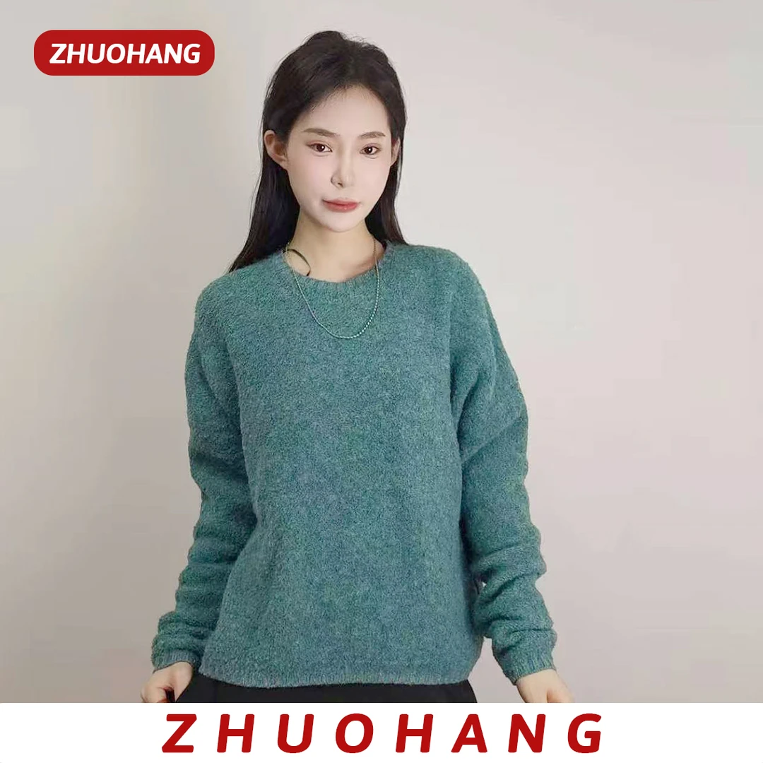 ZHUOHANG—针织羊毛衫宽松提花小香风气质时尚休闲秋季圆领百搭