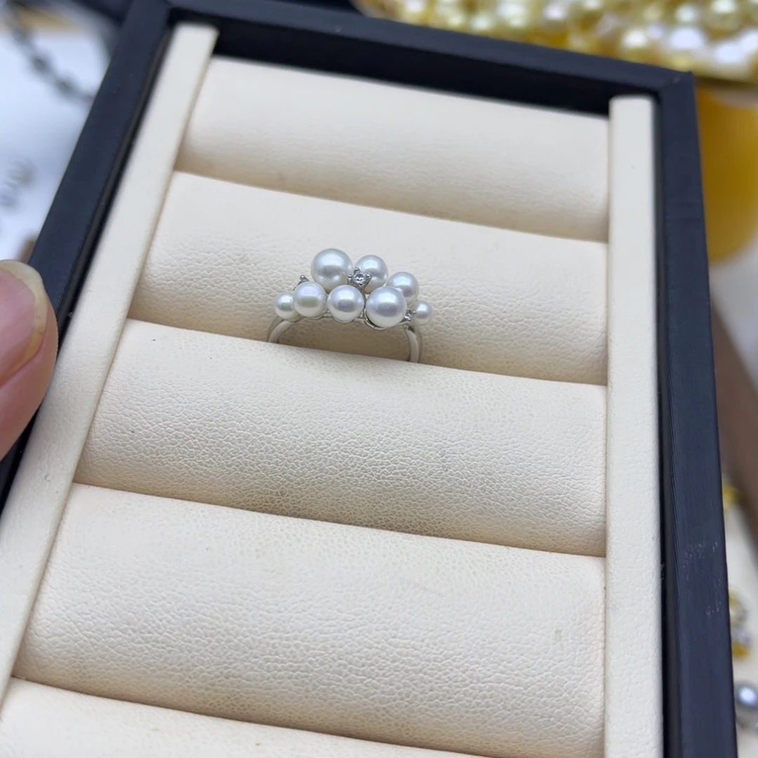 淡水珍珠戒指银S925镶嵌