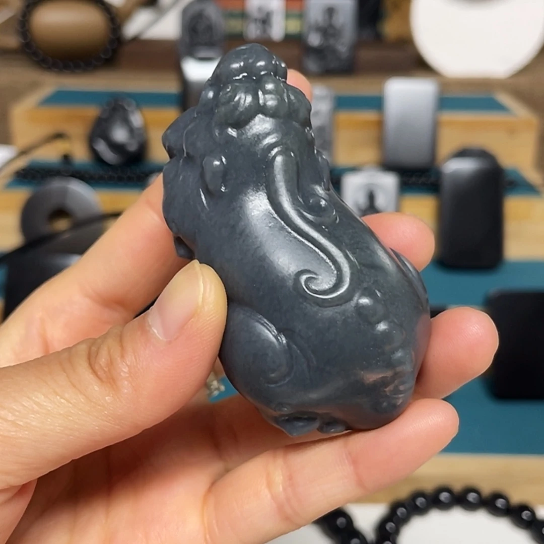 【闪购商品】和田玉（墨玉）未镶嵌吊坠(不含链)蓝调118克