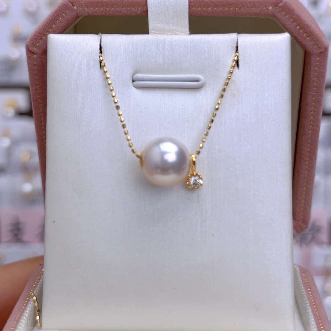 海水珍珠18K金镶嵌套链