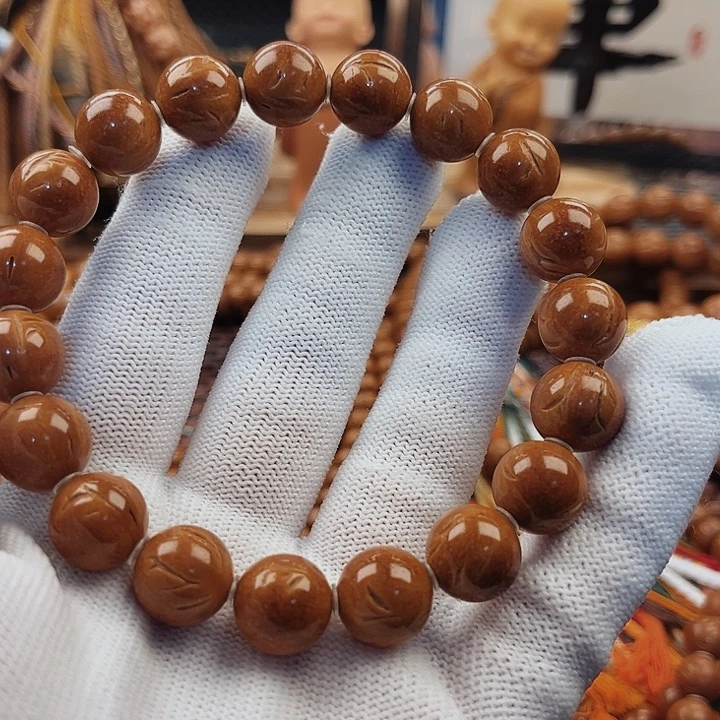 桃核手串小**?12龙纹手串