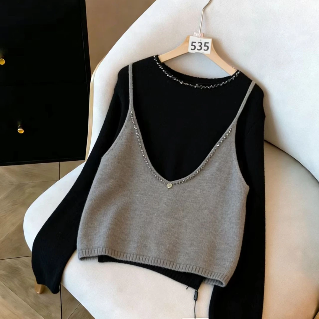 241103黑 秋冬常规款百搭气质秋季毛针织女装