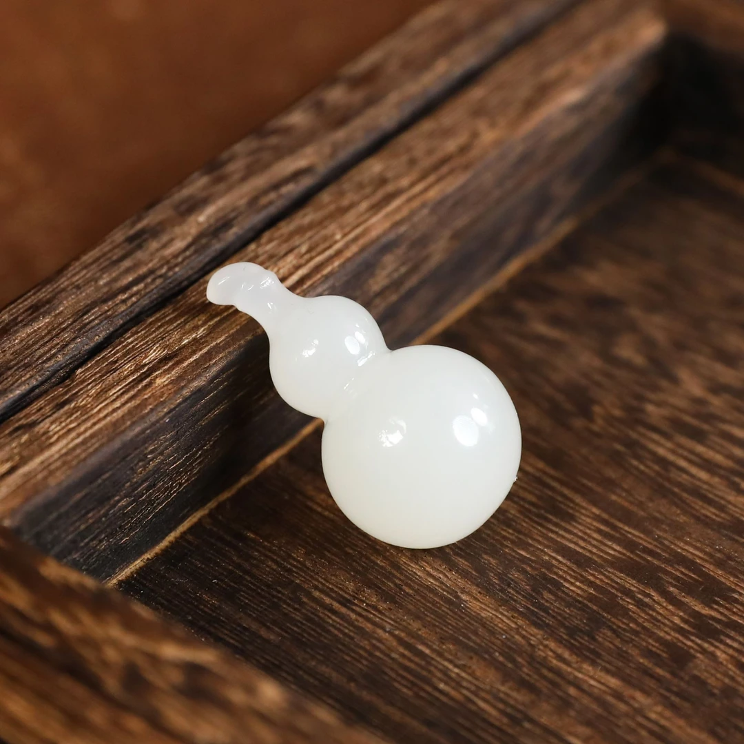 【珮澜珠宝】「臻品」和田玉白玉青海野牛沟立体葫芦吊坠