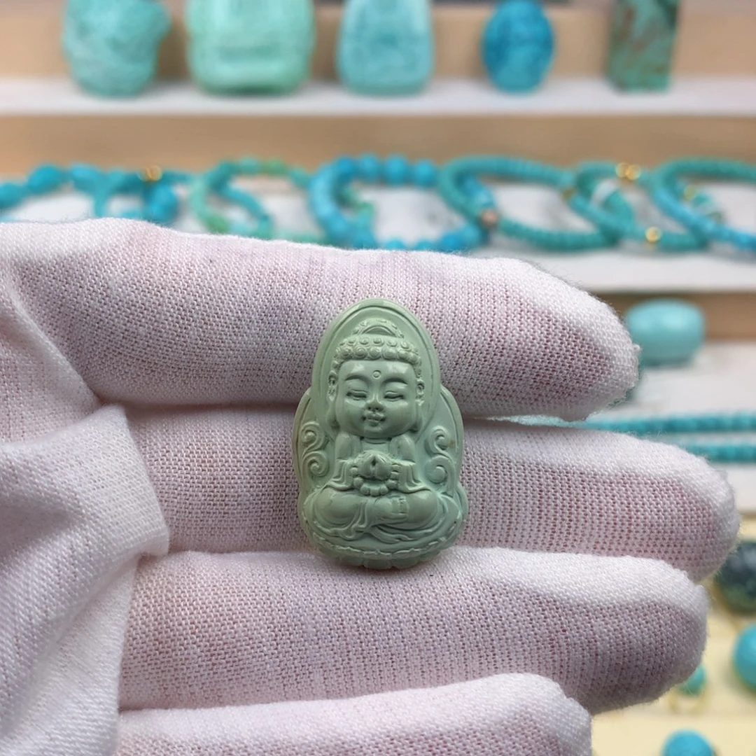 未镶嵌绿松石珠宝奇石18.3mm