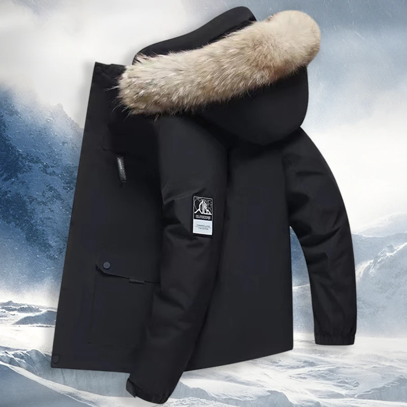 991 反季清仓男士加厚款深度防寒白鸭绒加厚款外套