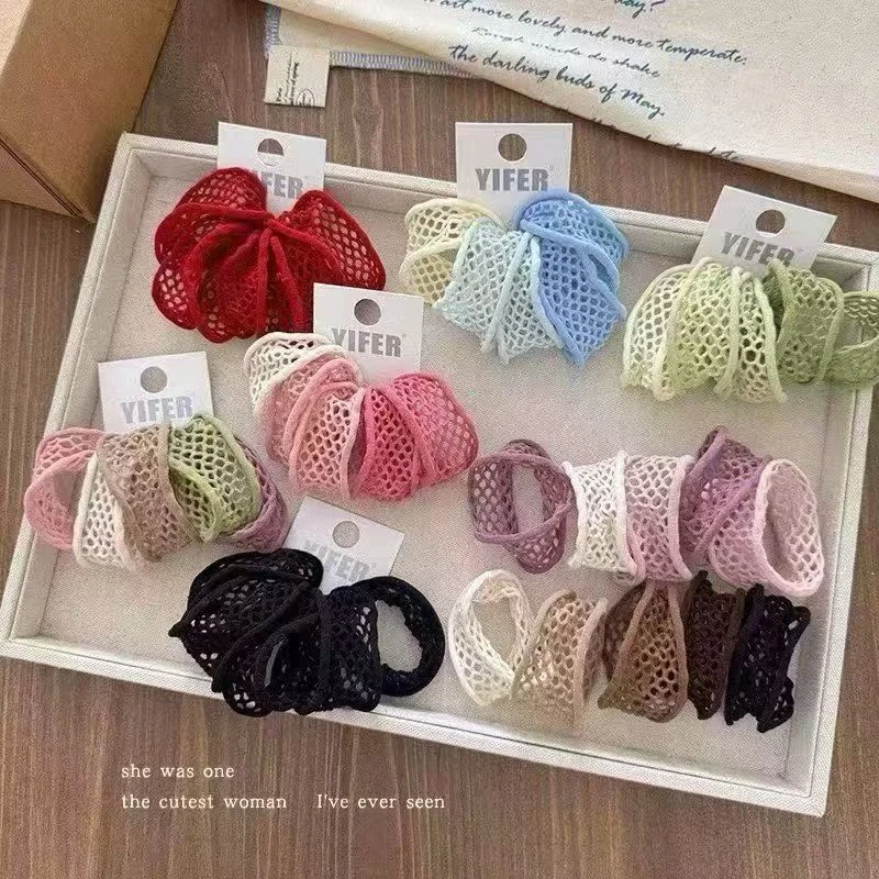 彩色镂空无接缝发绳女2025新款糖果色发圈高弹力耐用扎发皮筋头饰
