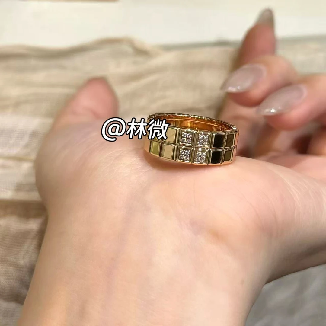 铜合金合成锆石戒指 简约气质时尚百搭设计师款重工戒指J041