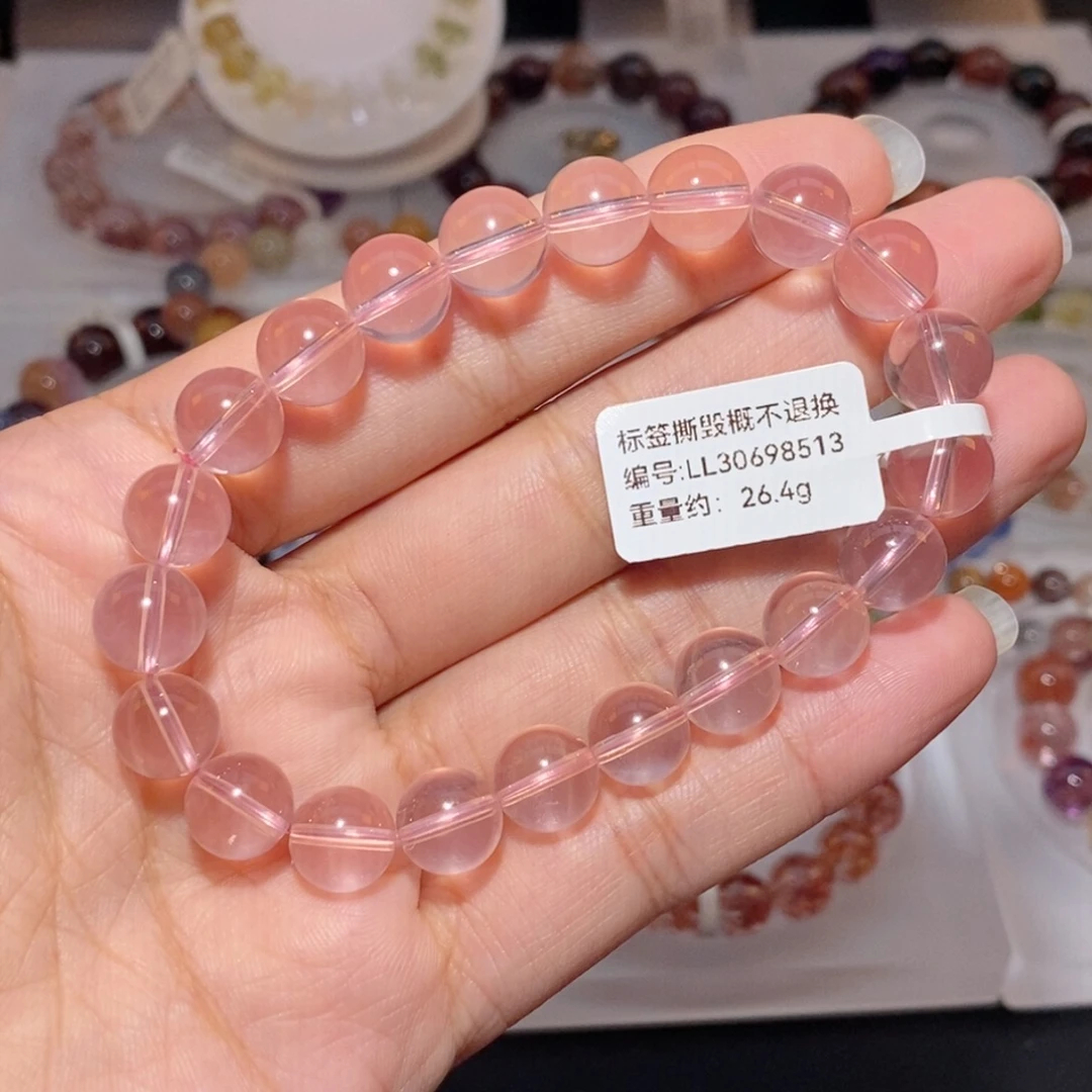 手链未镶嵌水晶粉水晶手链9.8