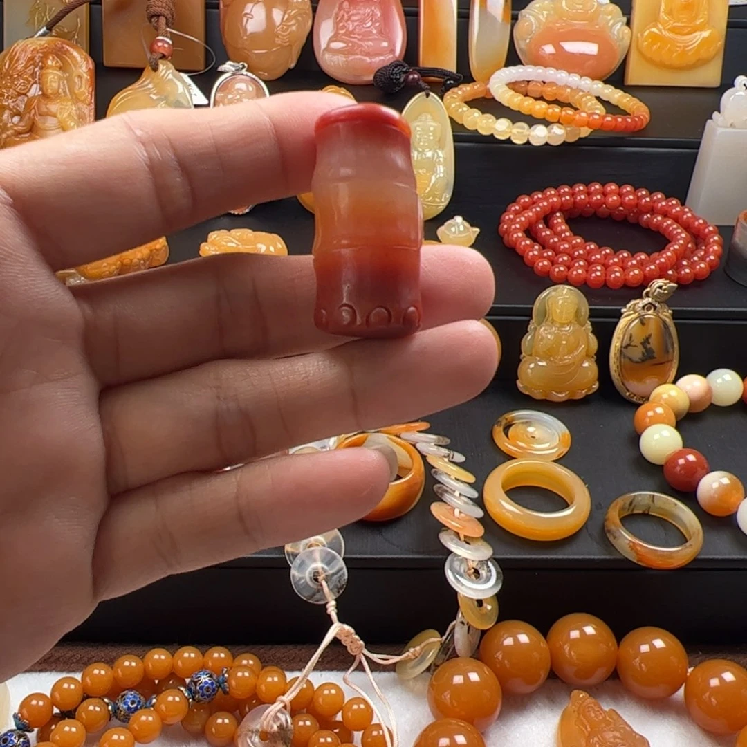 石英质玉（黄龙玉）银S925镀金镶嵌吊坠(不含链)