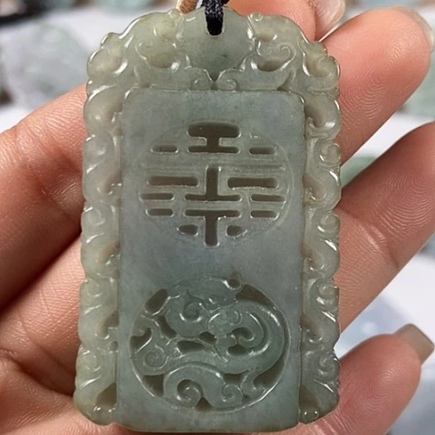 翡翠颈饰未镶嵌仿古龙行天下福利