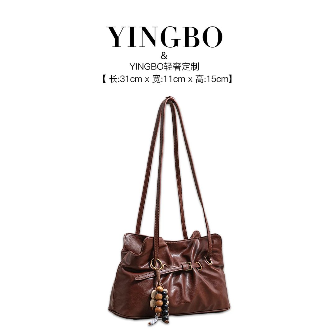 【英柏甄选】SK-62996-复古棕 然与纯小众设计感时尚百搭女包