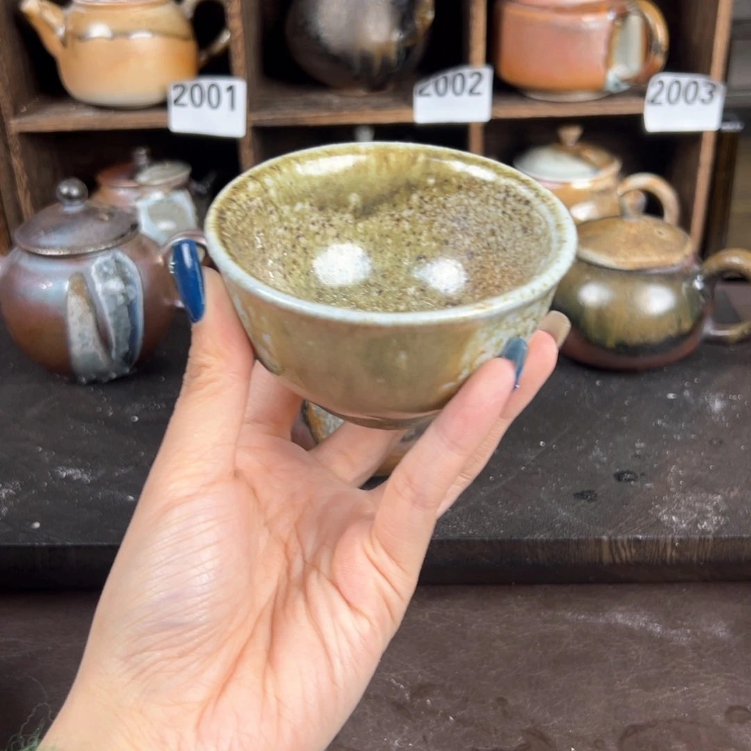 杯柴烧茶器粗陶主人杯