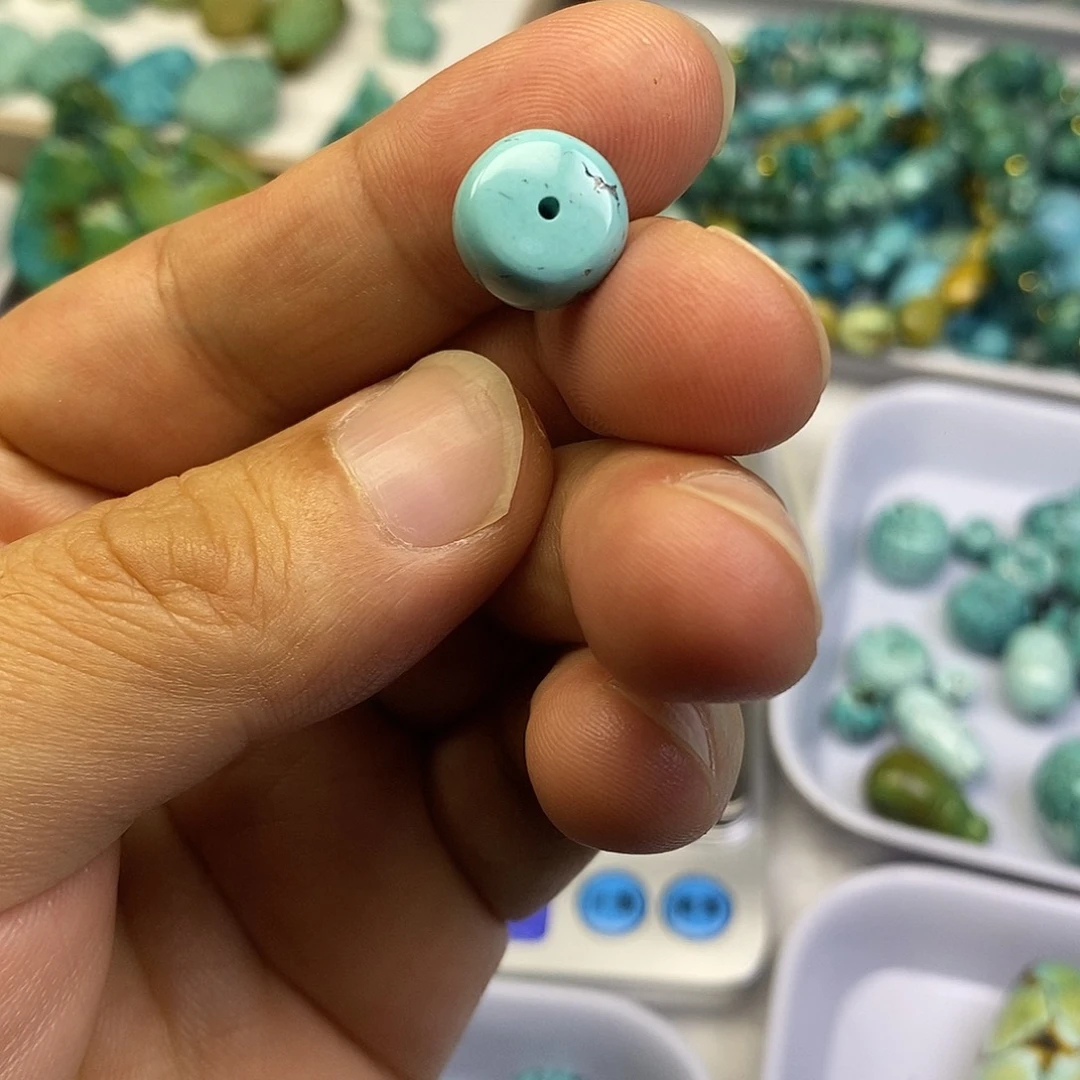 未镶嵌高瓷浅蓝墩子