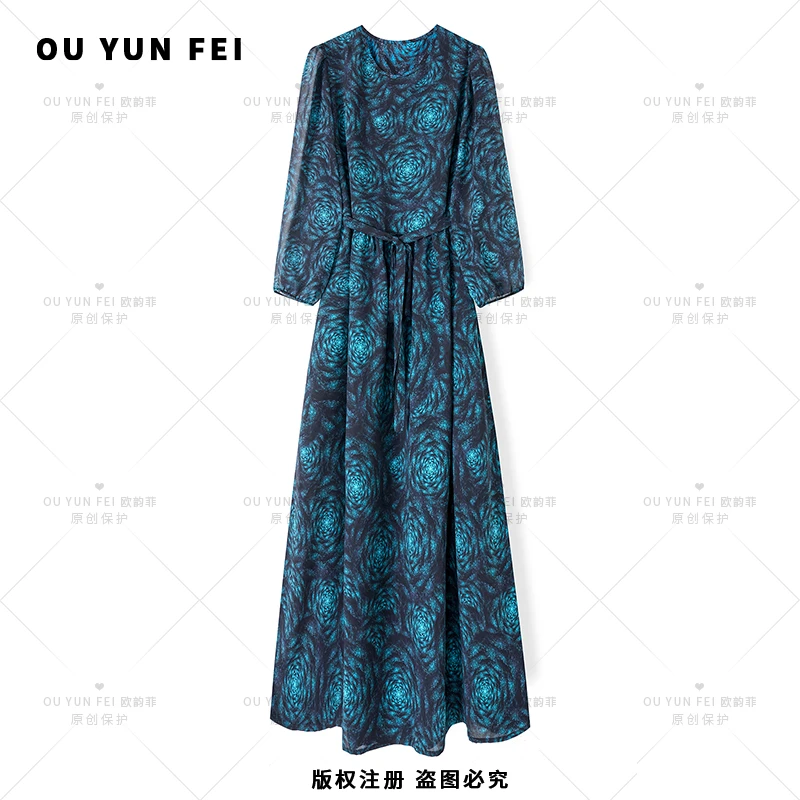 【万人迷】明星气质夏季新款显瘦轻奢女装洋气高级超火连衣裙F2069