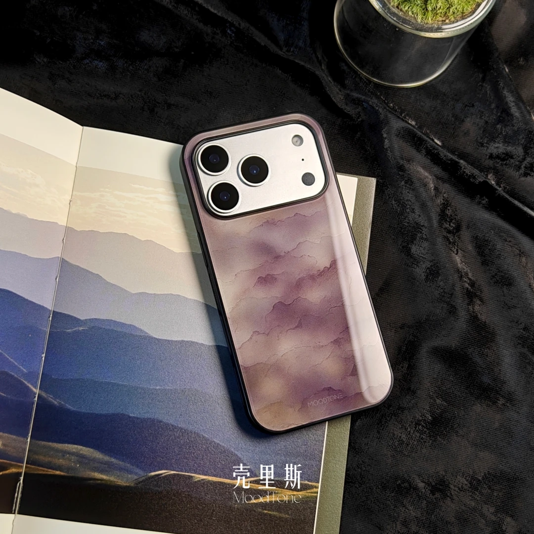 「霞落芋山」新中式适用于苹果17promax/16pro高级感手机壳15pro/14