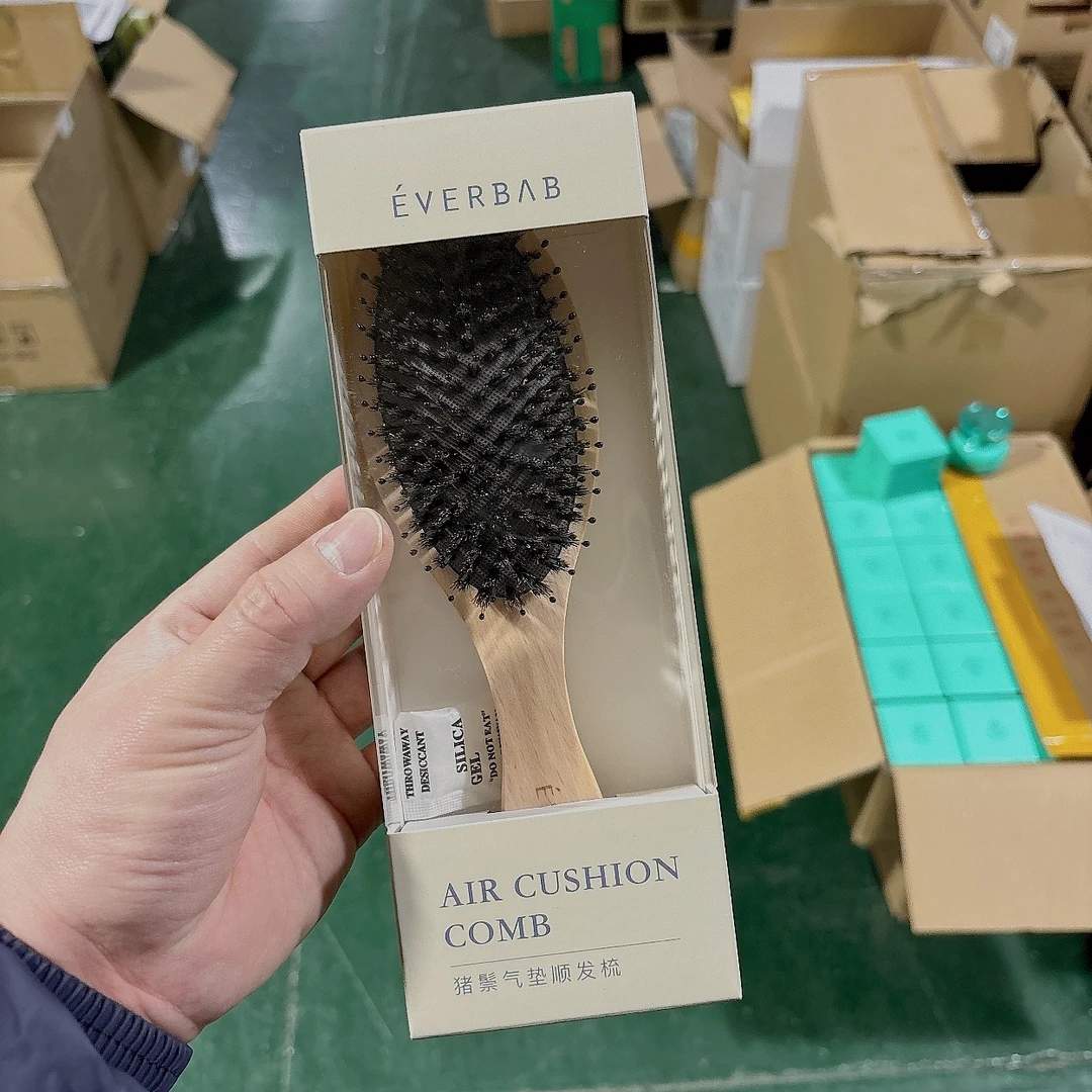 猪鬃气垫顺毛梳子气垫梳