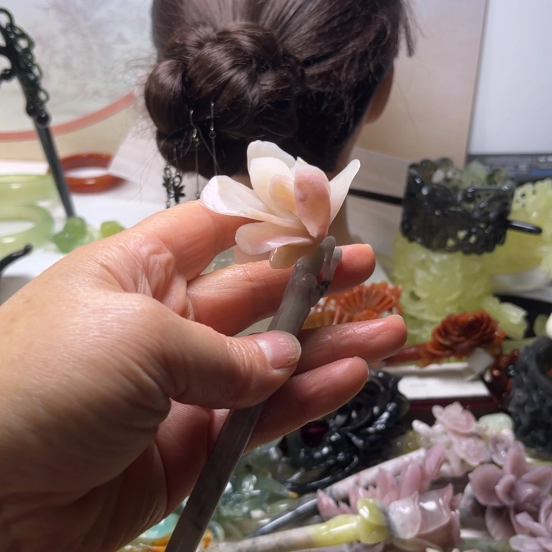 【闪购商品】蛇纹石玉合金发饰小*