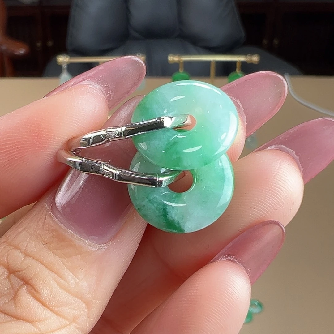 翡翠银S925镶嵌耳饰耳环6